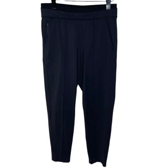 ATHLETA Venice Mid Rise Zip Pocket Stretch Tapered Pintuck Pants Black, Small - Picture 3 of 10
